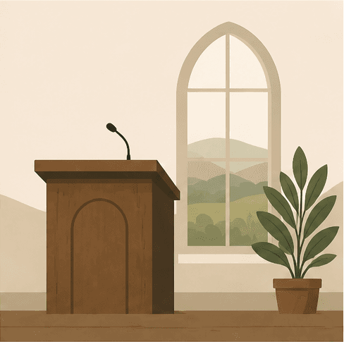 Photograph representing sermons and preaching at First Baptist Sonoma