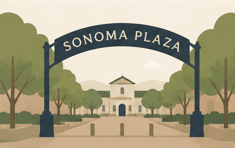 Illustrated Sonoma Plaza entrance